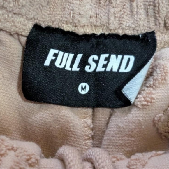 Full send mens tan terry cloth sweatshorts with pockets size medium - Picture 4 of 4